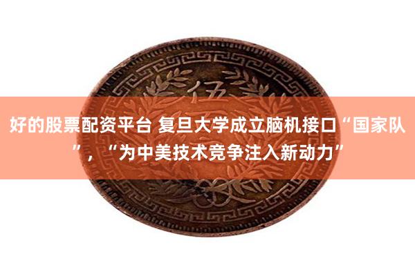 好的股票配资平台 复旦大学成立脑机接口“国家队”,“为中美技术竞争注入新动力”