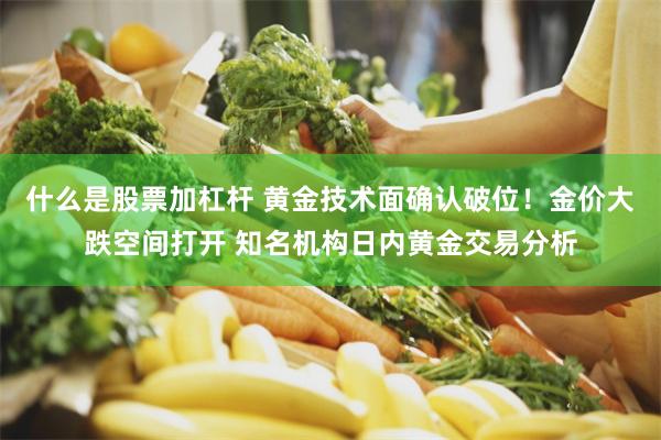 什么是股票加杠杆 黄金技术面确认破位!金价大跌空间打开 知名机构日内黄金交易分析
