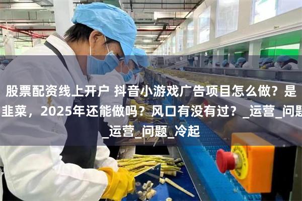 股票配资线上开户 抖音小游戏广告项目怎么做?是不是割韭菜,2025年还能做吗?风口有没有过?_运营_问题_冷起