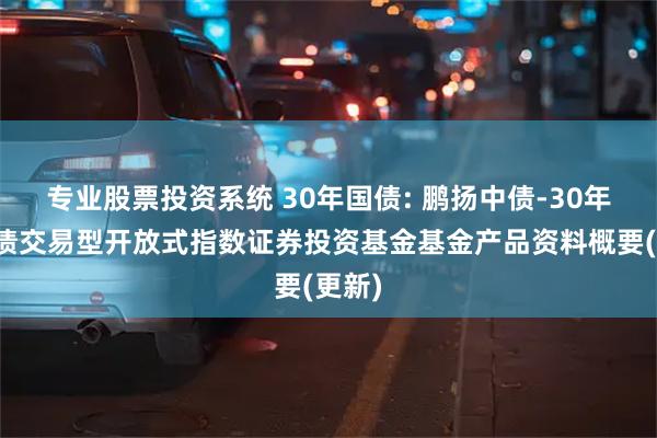 专业股票投资系统 30年国债: 鹏扬中债-30年期国债交易型开放式指数证券投资基金基金产品资料概要(更新)